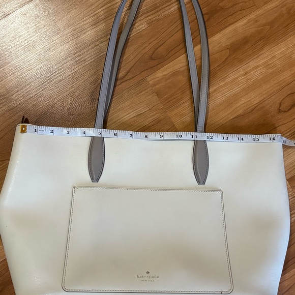 Kate Spade New York Adel Large Tote off-white refined grain leather FLAW - Picture 14 of 16
